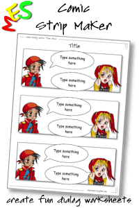 comic strip worksheets