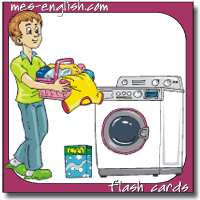 daily routines flash cards, do the laundry