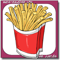 french fries, flash card