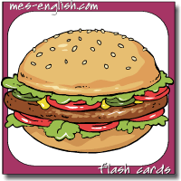 hamburger, flash card
