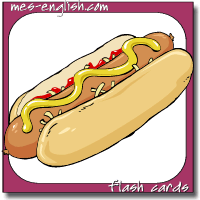 food flash card, hotdog