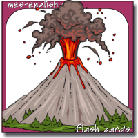 flash card volcano eruption lava