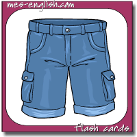 blue, shorts, clothing, flashcard