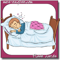 verbs flash card, sleep