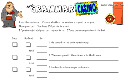 The Grammar A Fun Activity